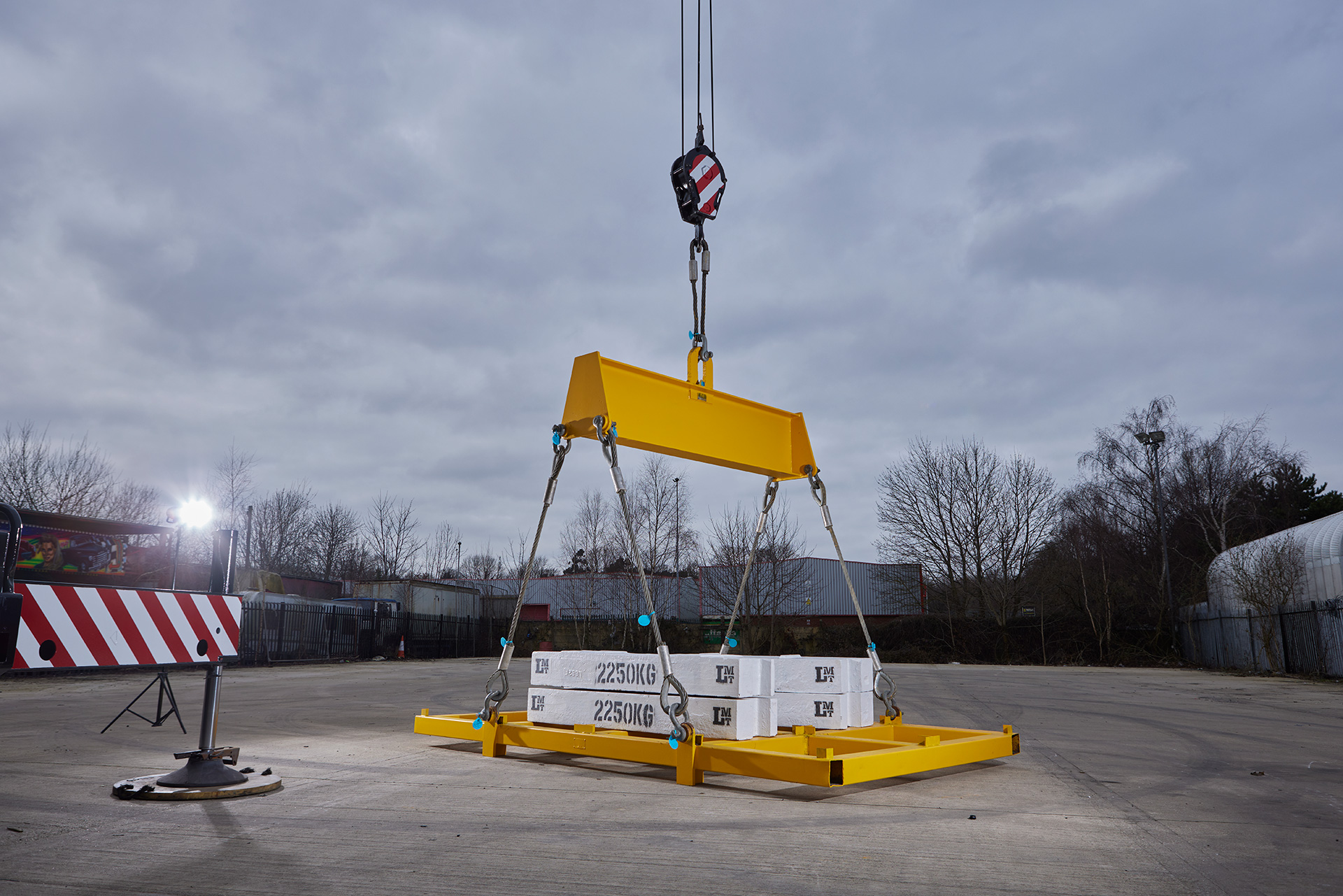 Several LMT test Weights on a Bespoke test weight cradle.