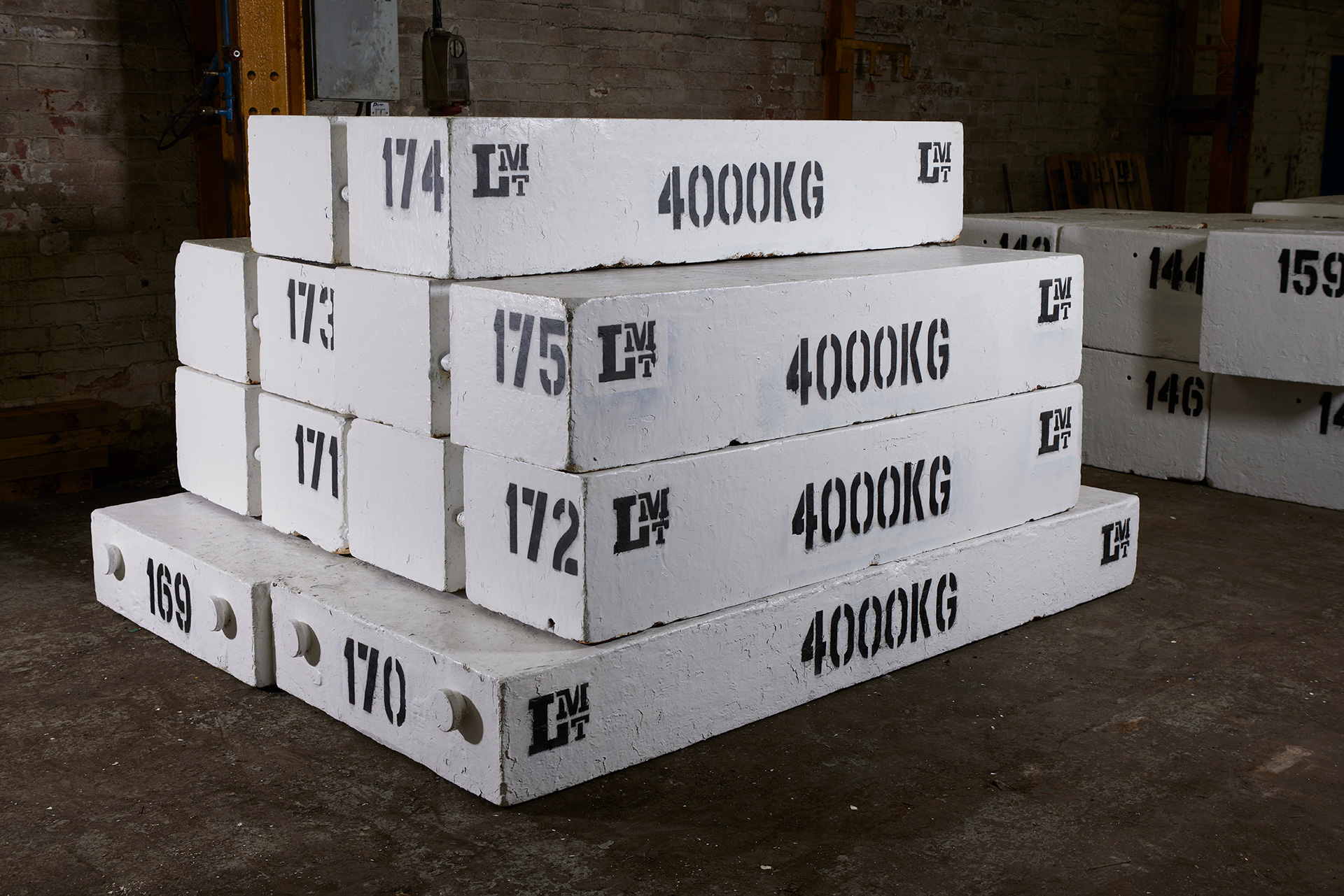 Stockpile of LMT 4000KG Test Weights